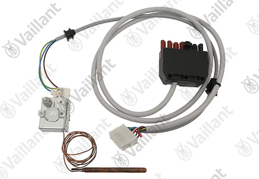 Kabelbaum von Vaillant mit Anschlüssen, einschließlich Temperaturfühler und Steuereinheit, ideal für Heizungsanwendungen.